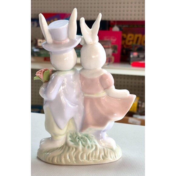 "Home Interiors & Gifts" Easter Finery Bunny Couple Figurine Pastel Ceramic Coll - Picture 4 of 9